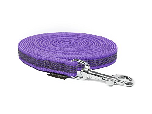 Mystique® Gummierte Schleppleine 12mm ohne Handschlaufe Standard Karabiner lila 20m von Mystique