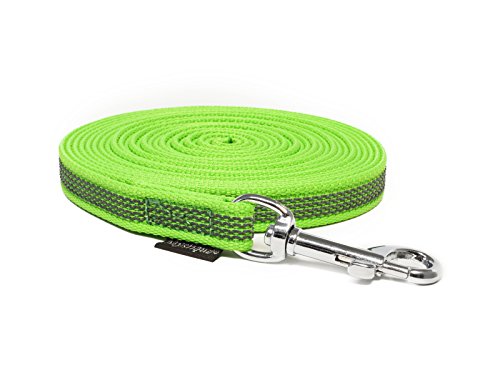 Mystique® Gummierte Schleppleine 12mm ohne Handschlaufe Standard Karabiner neon grün 15m von Mystique