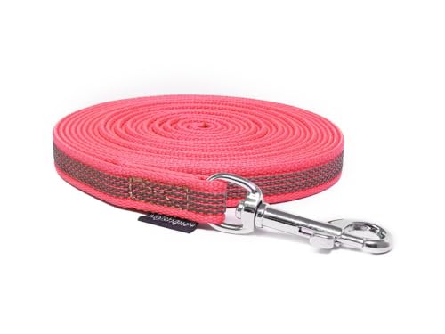 Mystique® Gummierte Schleppleine 15mm ohne Handschlaufe Standard Karabiner neon pink 15m von Mystique