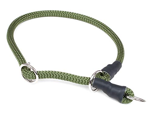 Mystique® Halsband Nylon rund mit Zugbegrenzung 8mm Olive 50cm von Mystique