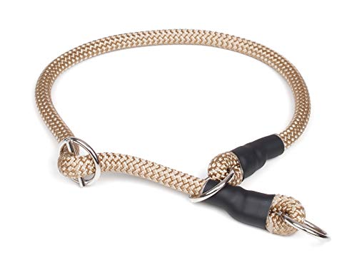Mystique® Halsband Nylon rund mit Zugbegrenzung 8mm beige 55cm von Mystique