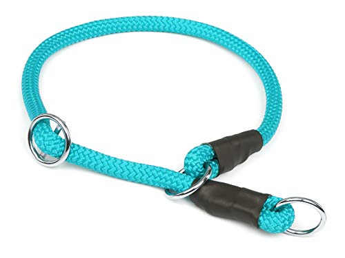 Mystique® Halsband Nylon rund mit Zugbegrenzung 8mm türkisblau 65cm von Mystique