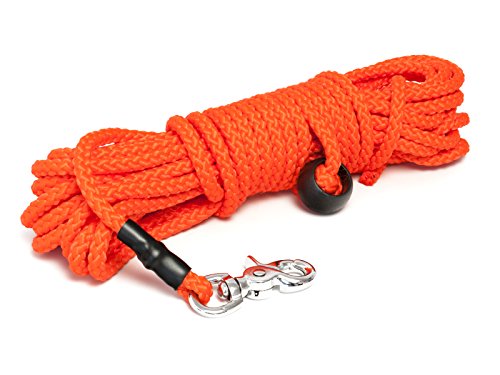 Mystique® Nylon Feldleine rund 7mm neon orange 20m Scherenkarabinerhaken von Mystique