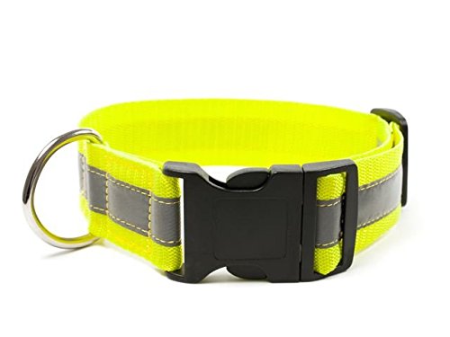 Mystique® Signalhalsband mit Klickverschluss 40mm neon gelb 30-40cm von Mystique