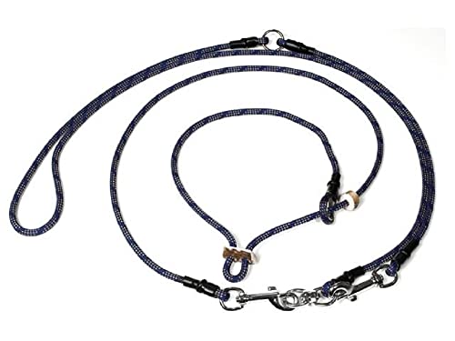 Mystique Hunting Profi Umhängeleine 6mm mit Zugbegrenzung M 295cm blau/beige von Mystique