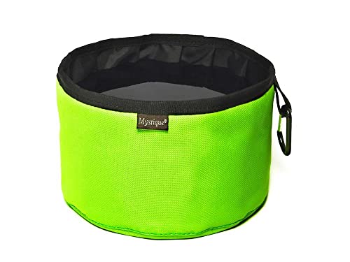 Mystique Reisetrinknapf Reisenapf mit Karabiner faltbar Faltnapf 2,0l (Reflex grün) von Mystique