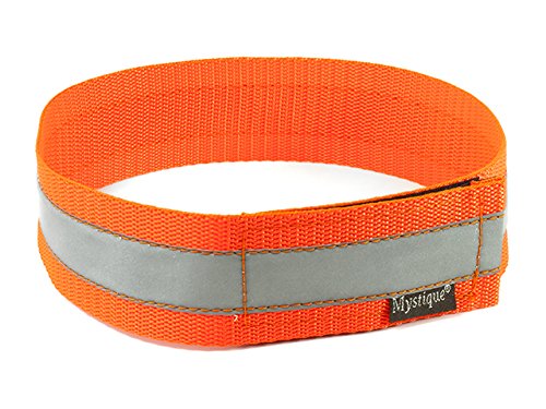 Mystique Signalhalsband mit Klettverschluss Reflexhalsband 45cm Neon orange von Mystique