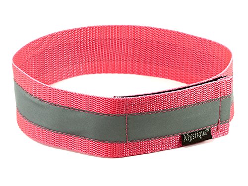 Mystique Signalhalsband mit Klettverschluss Reflexhalsband 50cm Neon pink von Mystique