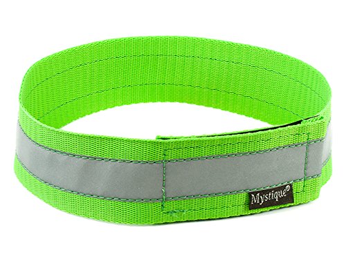 Mystique Signalhalsband mit Klettverschluss Reflexhalsband 55cm Neon grün von Mystique