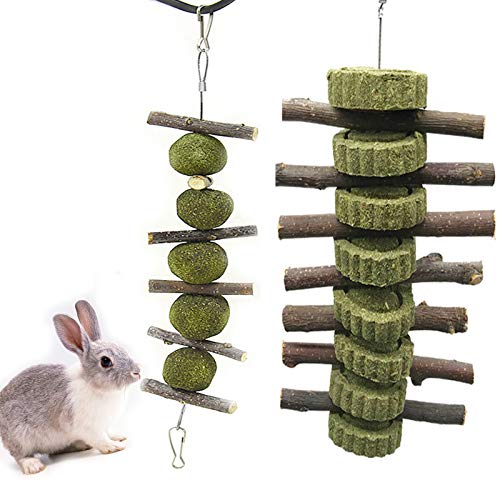 Ruikdly Kaninchen Kauspielzeug, 2PCS Hamster Kauspielzeug, Molaren Kaninchen Spielzeug, Kaninchen Kauspielzeug für Zähne, Geeignet Für Kaninchen, Chinchillas, Meerschweinchen, Hamster von Ruikdly