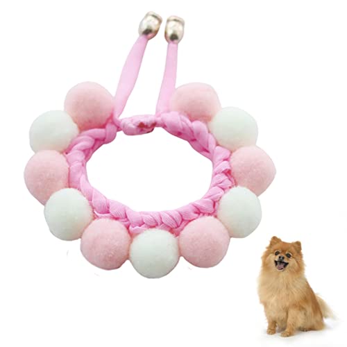 N/A/A Katzen- und Hundehalsband | Packung Baumwolle Breakaway Katzenhalsbänder mit Glöckchen, niedliches Identifikations-Halsband-Set für Katzen, Welpen, Kätzchen, Gelb, Weiß, Rosa von N/A/A