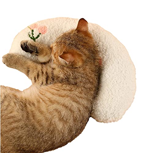 N/A/A Weiches Kissen für Katzen - Kleines Kissen für Katzen - Ultraweiches, Flauschiges Haustier-Beruhigungsspielzeug für kleine, mittelgroße Katzenkätzchen, das Schlafen verbessert von N/A/A