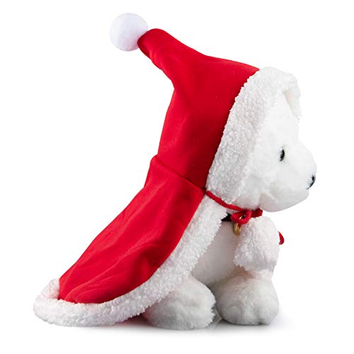 LERTREEUK Weihnachts-Poncho mit Hut, roter Weihnachtsmann-Poncho, Weihnachts-Party-Kostüm für Welpen, Hunde und Katzen (L) von "N/A"