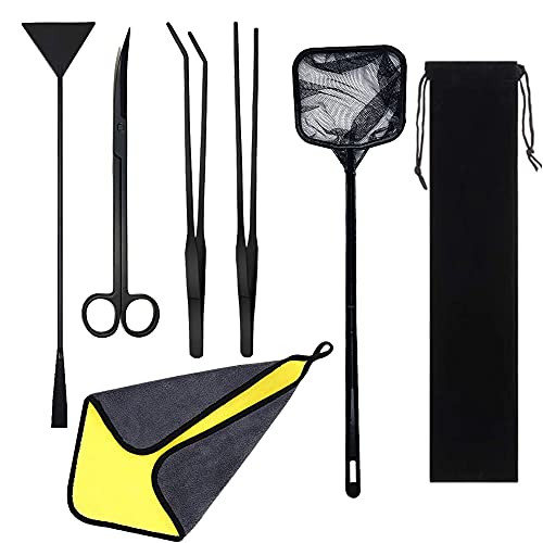 Cayway 7 PCS Wasserpflanzen-Aquarienwerkzeuge, Aquarienpinzetten, Edelstahl Lange Aquascaping-Werkzeuge Bonsai-Werkzeuge Schere Spatel-Werkzeug Algenschaber Wasserpflanzen-Werkzeug Cayway 7 PCS Wasserpflanzen-Aquarienwerkzeuge, Aquarienpinzetten, Edelstahl Lange Aquascaping-Werkzeuge Bonsai-Werkzeuge Schere Spatel-Werkzeug Algenschaber Wasserpflanzen-Werkzeug von Cayway