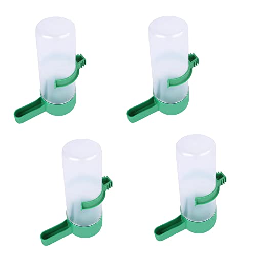 NA 4 Stück Vogel-Wasserflaschen Automatischer Vogelfutterspender Hängende Vogeltränke Kunststoff Vogeltränke Behälter für Papageienkäfig-Zubehör von N\A