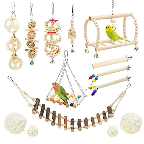 Allazone 14 Stück Sitzstangen Vögel Vogelspielzeug für Vögel Papagei Spielzeug Set, Papageienschaukel Vogelschaukel Schaukel, Sitzstangen für Vögel, Vögel Spielzeug Allazone 14 Stück Sitzstangen Vögel Vogelspielzeug für Vögel Papagei Spielzeug Set, Papageienschaukel Vogelschaukel Schaukel, Sitzstangen für Vögel, Vögel Spielzeug von Allazone
