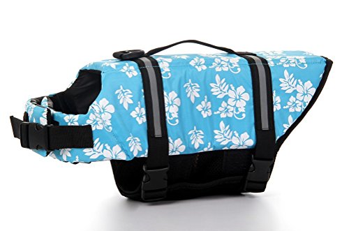 NA Dog Life Jacket, Dog Bathing Suit, Pet Life Jacket, Pet Bathing Suit (XXL,Blue flower) von N\A