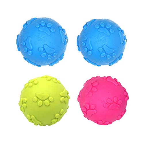 NA Hundespielzeug-Ball, Quietschball, Kauspielzeug, Bälle für kleine und mittelgroße Hunde, 4 Stück von N\A