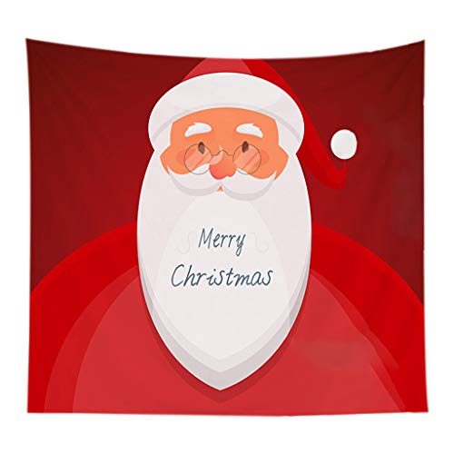 NA Yinuiousory Weihnachtsdekorationen, Weihnachtsmotiv Wandteppich Weihnachtsmann Rot Wandbehang Decke Schlafzimmer Dekoration von N\A