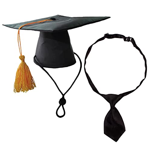 Pet Graduation Caps with Neck Tie Dog Quaste Cap Black Polyester Pet Cap for DIY Dogs Cats Holiday Costume Accessory Pet Graduation Caps with Neck Tie Dog Quaste Cap Black Polyester Pet Cap for DIY Dogs Cats Holiday Costume Accessory von N\A