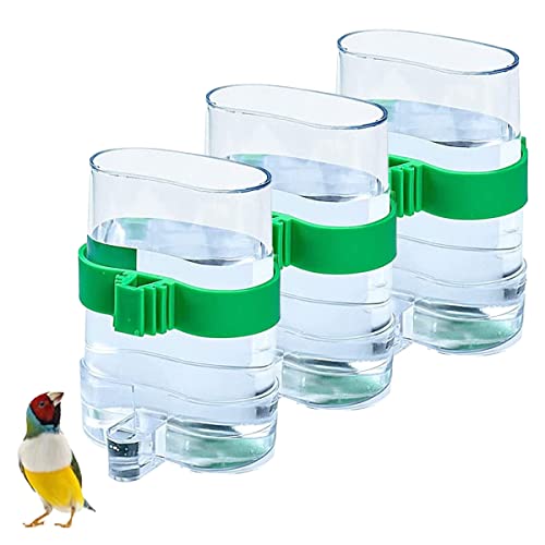 DBAILY Vögel Wasserspender 3 PCS Futterspender Vögel Automatischer Papagei Trinkflasche Futterspender Vogel Futternapf Trinkflasche zum Aufhängen im Vogelkäfig für Nymphensittiche Papageien von N\C