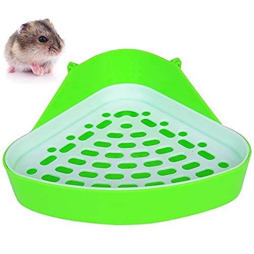 Kleintier Haustier Toilette Dreieck Toilette Töpfchen Trainer Haustier Toilette Topf Trainer Hamster Chinchilla Meerschweinchen Kaninchen Frettchen Haustier pinkeln Ecke Mülltablett Training (grün) von N\C