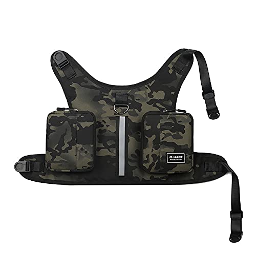 NC Hunde-Satteltaschen, strapazierfähige Hundegeschirr-Rucksack mit reflektierendem Band, für Reisen, Camping, Wandern, mittelgroße und große Hunde (L, Camouflage) von N\C