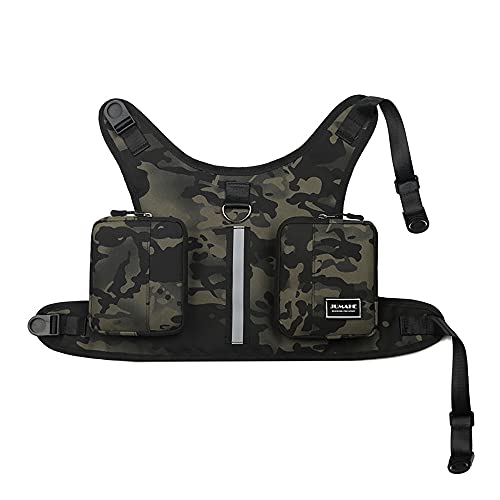 NC Hunde-Satteltaschen, strapazierfähige Hundegeschirr-Rucksack mit reflektierendem Band, für Reisen, Camping, Wandern, mittelgroße und große Hunde (M, Camouflage) von Vanstart