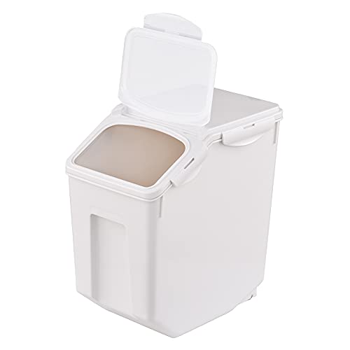 NC Frischhaltedose aus Kunststoff in Lebensmittelqualität, luftdicht, mit Verschlussdeckel (Flip-Top) und Rädern, Reis, Mehl, Tiernahrung (groß) von N\C