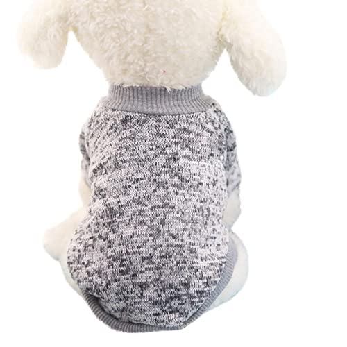 Welpen-Haustier-Pullover, Hund Katze Warmer Fleece-Haustiermantel für Welpen Grau L von N\C