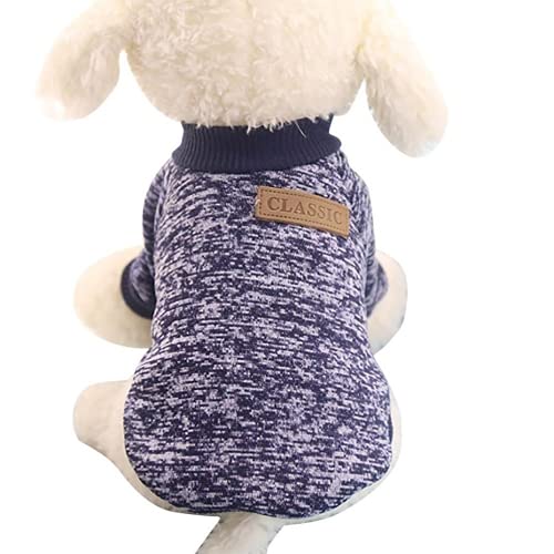 Welpen-Haustier-Pullover, Hund Katze Warmer Fleece-Haustiermantel für Welpen Marine XL von N\C