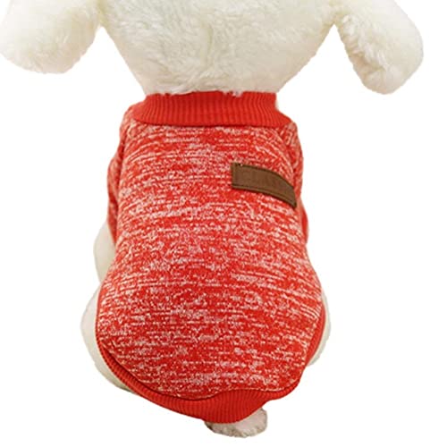 Welpen-Haustier-Pullover, Hund Katze Warmer Fleece-Haustiermantel für Welpen Rot M von N\C