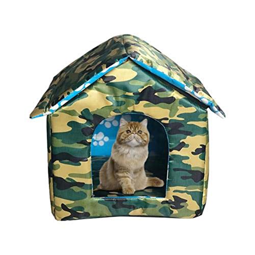 N/K Wasserdichtes Katzenhaus im Freien Verdicktes warmes Katzennest Zeltkabine Katzenhaus für Haustiere Kitty Welpe (S//L) von N/K