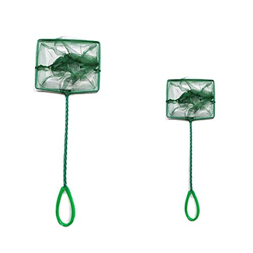 L-A 7,6 cm und 10,2 cm grünes Fischnetz für Aquarien, kleine Nylon-Fischernetze mit Kunststoffgriff, 2 Stück von N/N