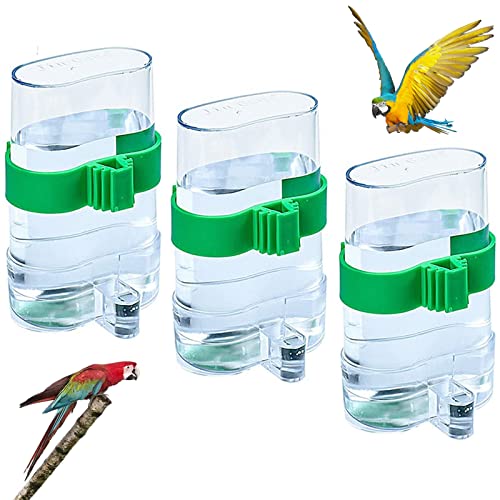 3 Stücke Vögel Automatischer Wasserspender Vogelkäfig Tränke Vögel Automatischer Wasserspender Futterspender Vogel Wasserspender für Papageien, Wellensittiche, Liebesvögel（7.5X13.4cm） von CHmiss