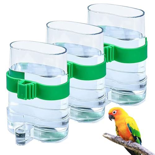 CHmiss 3 Stücke Vögel Automatischer Wasserspender,Birds Wasserspender Kunststoff,Vögel Automatischer Wasserspender Futterspender, für Bird Parrot Pigeon Vogel Wasserspender (7.5X13.4cm) von CHmiss