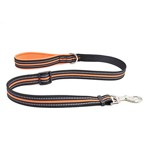 Atmungsaktiver Nylon-Netz-Hunde-Sicherheitsgurt, reflektierend, verstellbar, Hunde-Sicherheitsgurt und Haustier-Leine, Haustierhalsband, Leine, Hundezubehör, Größe S, Orangeleash von N\O