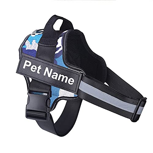 Hundegeschirr ohne Reißverschluss, reflektierend, atmungsaktiv, verstellbar, Haustiergeschirr, Weste, mit ID-Patch, Outdoor-Hundebedarf, Größe L, bluecam Hundegeschirr ohne Reißverschluss, reflektierend, atmungsaktiv, verstellbar, Haustiergeschirr, Weste, mit ID-Patch, Outdoor-Hundebedarf, Größe L, bluecam von N\O