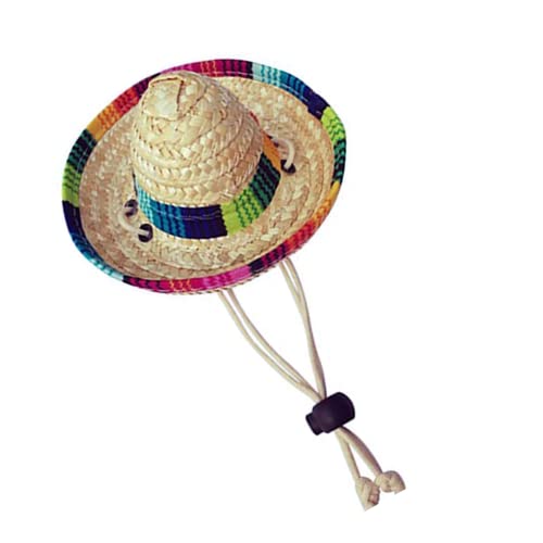 1 x Haustier-Strohhut, lustige mexikanische Mini-Hüte, mexikanische Sombrero-Kappe, Hund, Sombrero-Hut für Fiesta, Karneval, mexikanische Themenparty-Dekorationen, Hunde, Katzen, Partygeschenke von N\P
