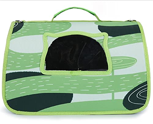 Atmungsaktive transparente mehrfarbige Haustiertasche, Netz-Design, seitlich offen, einschulterig, faltbare Tasche für Hunde und Katzen (L522922, grün) von N\W