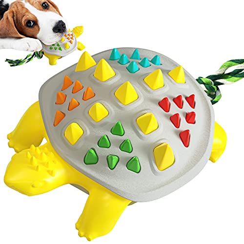 Buntes Gott Schildkrötenförmiges Kauspielzeug für Hunde, Unterhaltungsfunktion, verbessert den IQ, lindert Angstzustände, entfernt Kalkulus, reibt und reinigt die Zähne, Haustier-Produkt (hellgrau + von N\W