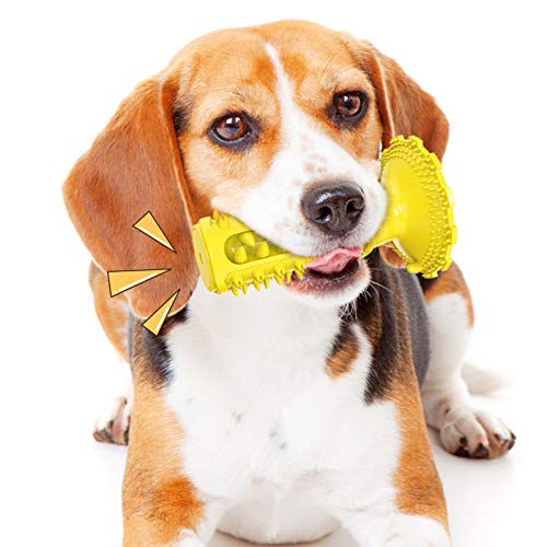 Classic Sound Dog Zahnbürste Kauspielzeug für Hunde, quietschendes Spielzeug, Haustierprodukt, geeignet für kleine, mittelgroße und große Hunde, Kunststoff, Gelb von N\W