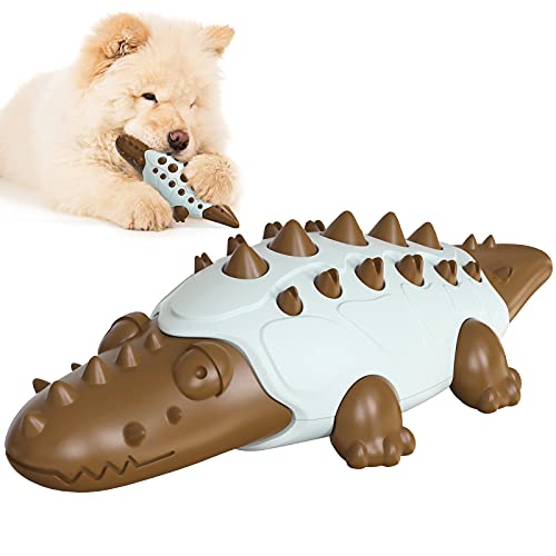 Gepanzertes Kauspielzeug in Krokodilform, für Hunde, zum Zähneknirschen, Schokoladenbraun von N\W
