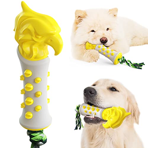 Hawks Mace Shaped Dog Chew Toy Entertainment Function Improve IQ Relief Angst Remove Calculus Rub and Clean Teeth Pet Product Pet Toy (Gelb) von N\W