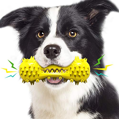 Hundezahnbürste mit Sound, Backenzähne, saubere Zähne, hält die Zahngesundheit, entfernt Kalkulus, Training, Beweglichkeit, verbessert den IQ Hundespielzeug, Haustierzubehör (gelb) von N\W