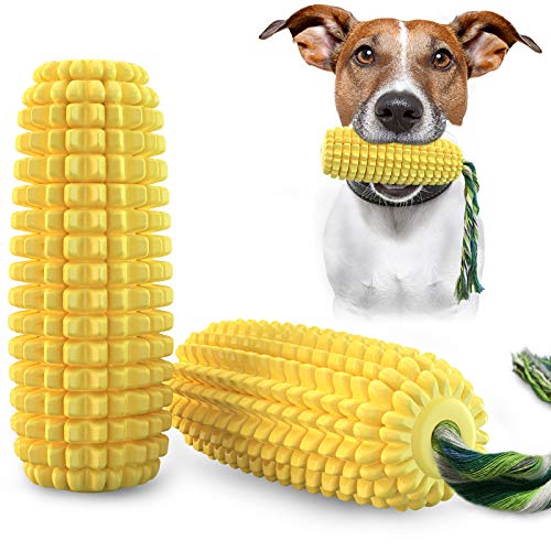 Kauspielzeug für Hunde, Maisform, quietschendes Spielzeug, geeignet für kleine, mittelgroße und große Hunde, Gelb von N\W