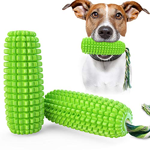 Kauspielzeug für Hunde, Maisform, quietschendes Spielzeug, geeignet für kleine, mittelgroße und große Hunde, Hundespielzeug, Grün von N\W