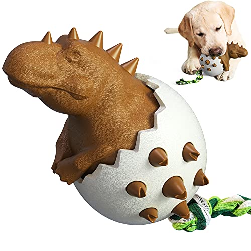 Kauspielzeug in Form eines Dinosauriers mit Seil, für saubere Zähne, Zahnrechnung, Intelligenzverbesserung, Unterhaltungsfunktion, Angstlinderung, Hundespielzeug, Haustier-Spielzeug (Schokolade) von N\W