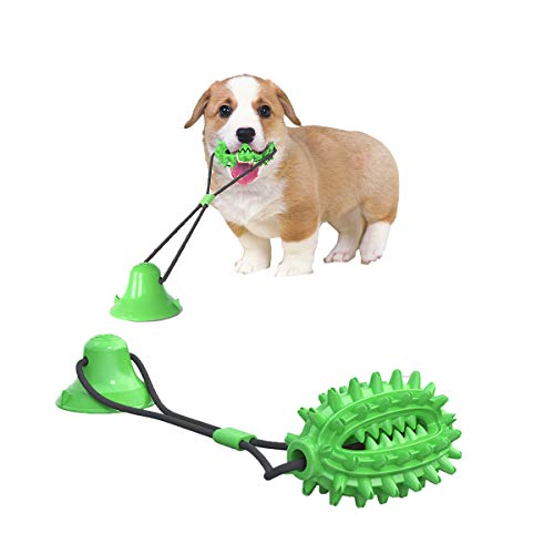 Multifunktionales Spielzeug zum Beißen von Haustieren mit Saugnapf, Kau-, Interaktions- und Hundespielzeug, Zahnbürstenstäbchen, geeignet für große und kleine Hunde von N\W