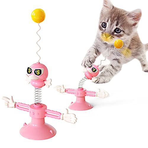 NW Frühlingsvogelspielzeug, Katzenspielzeug, Training, verbessert den IQ, lindert Angstzustände, interagiert mit dem Besitzer, Haustier-Spielzeug (Rosa) von N\W